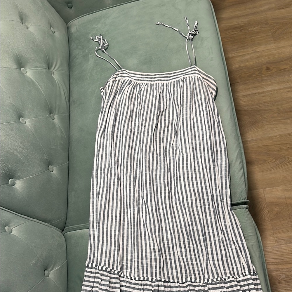 Abercrombie & Fitch Black and White Ruffled Tiered Maxi Sundress